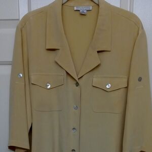 Women's Tan Button-Up Top